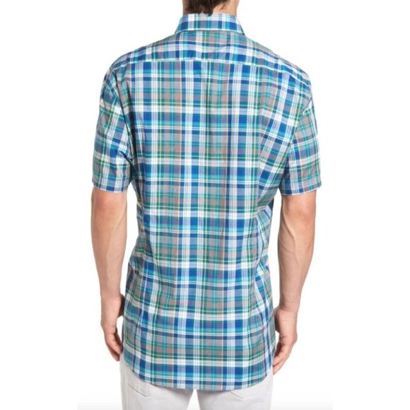 BARBOUR L94716 Men's Multicolor Gerald Tailored Fit Madras Sport Shirt Size XL - Picture 2 of 8